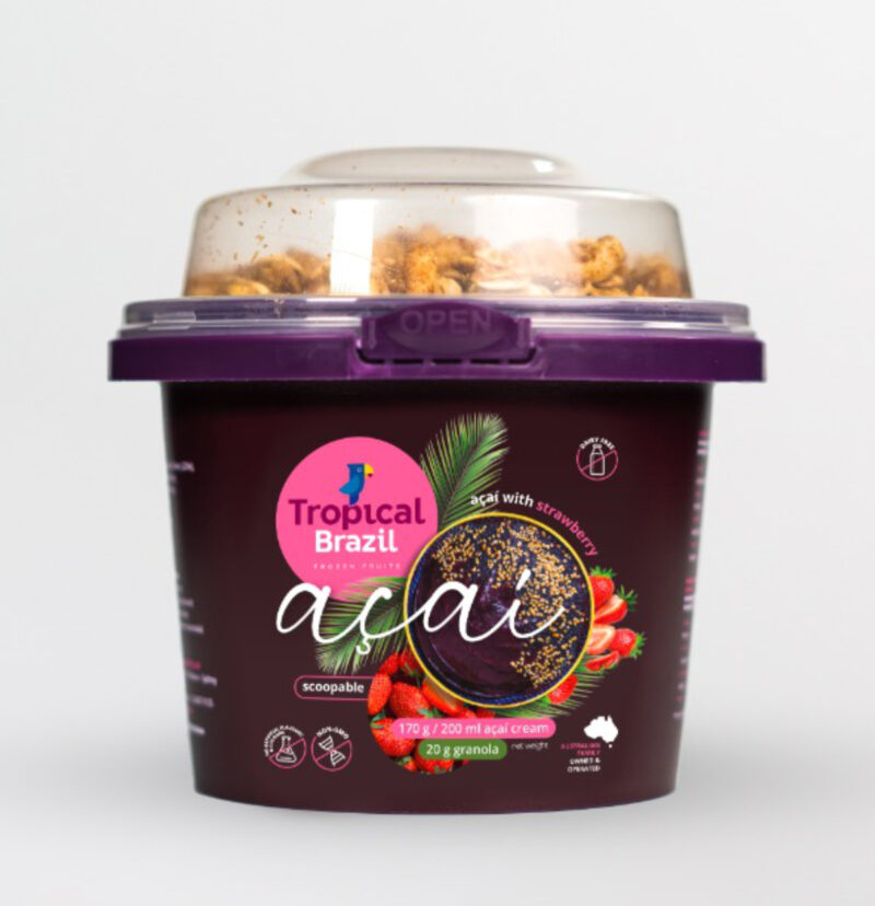 Açaí Puree with Guaraná - Grab & Go Strawberry 190g